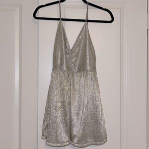 Urban Outfitters Gold Romper | Size Medium